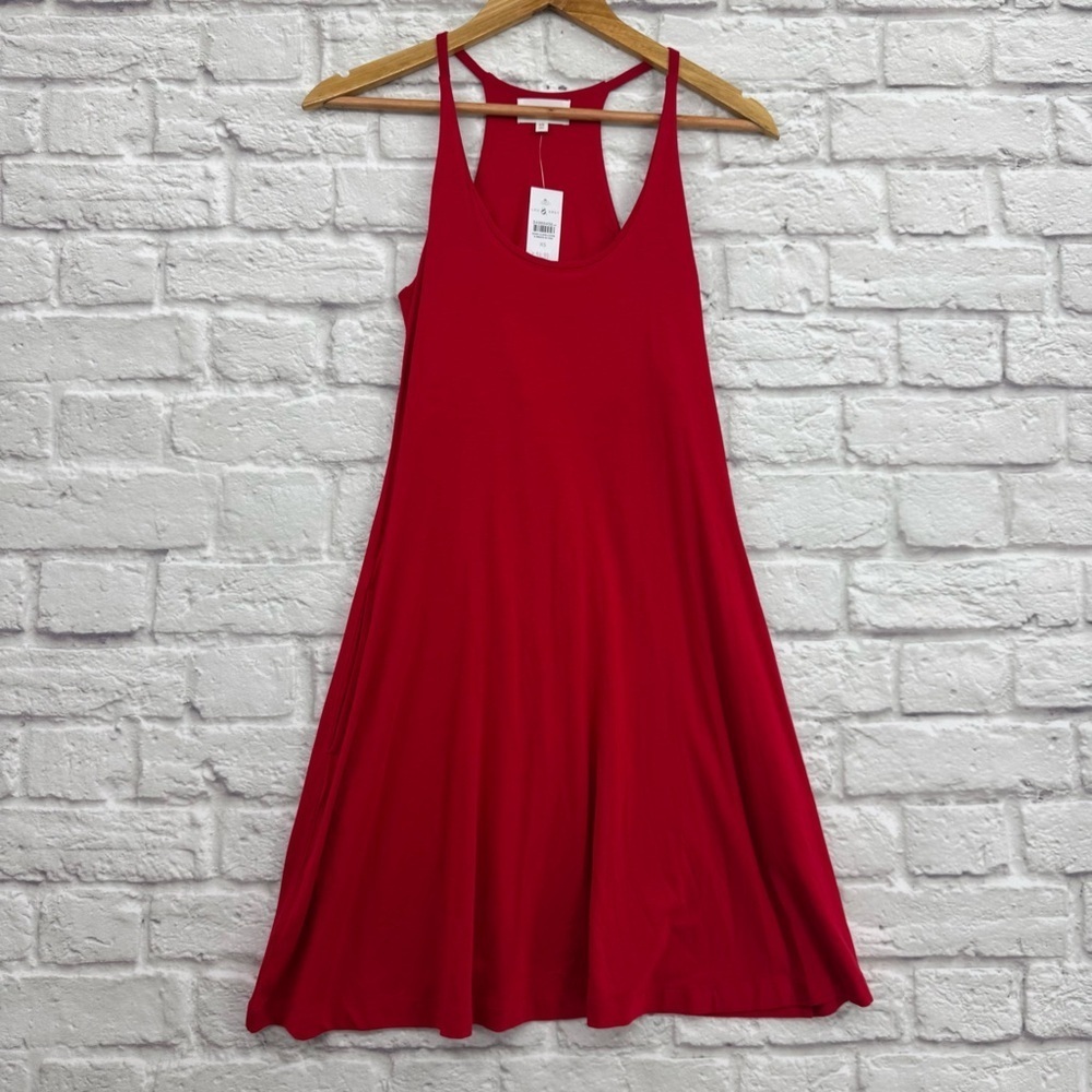 NWT Lou & Grey Red V-Neck Sleeveless Swing Trapeze Dress Size XS